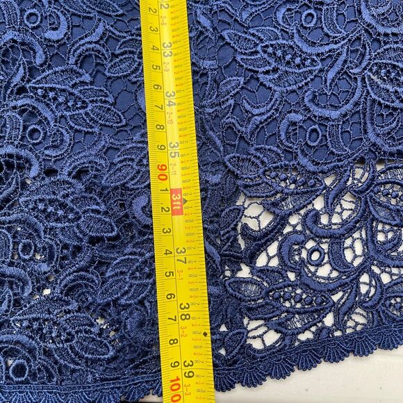 White House Black Market Dress 2 Navy Blue Lace Sheath Sleevless Satin Lined - Picture 9 of 16